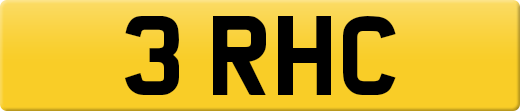 3 RHC private number plate